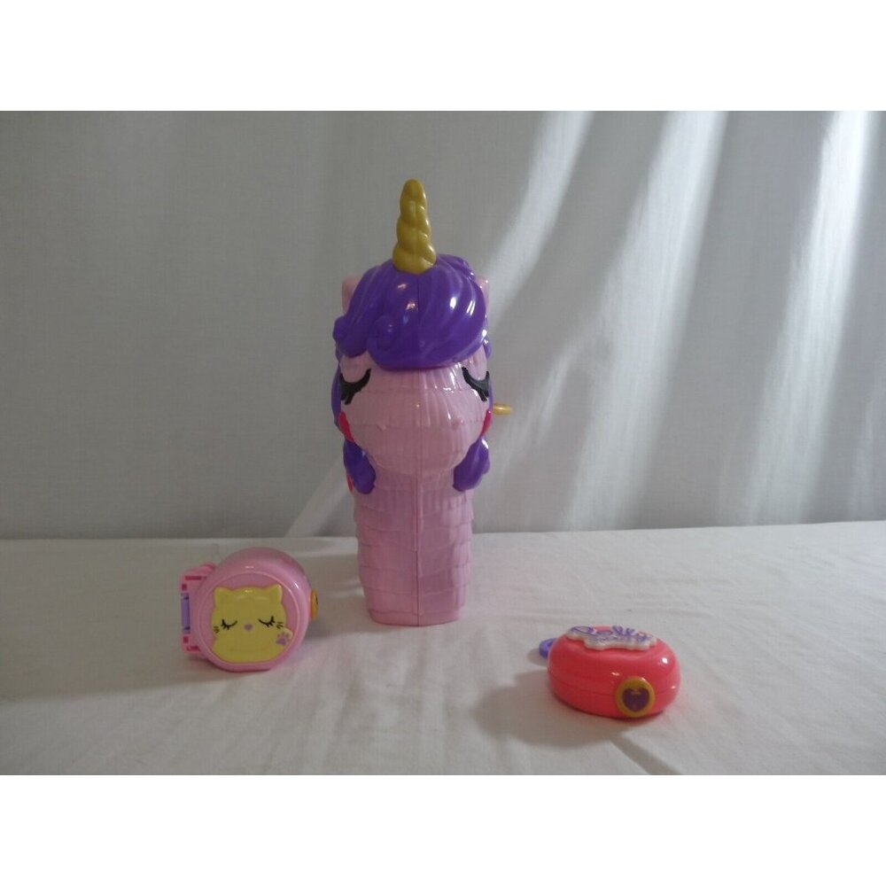 Polly Pocket 2‎ n 1 Travel Unicorn Party +  Tiny Bee Keeper  +  Pajama Party Cat